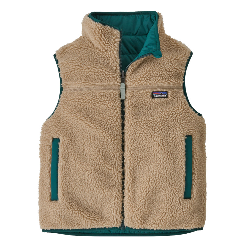 Detská vesta Patagonia REVERSIBLE READY FREDDY  - tmavo zelená