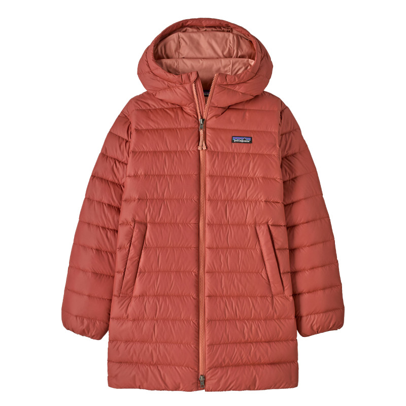 Dětský kabát Patagonia DOWN SWEATER PARKA  - tmavě červená