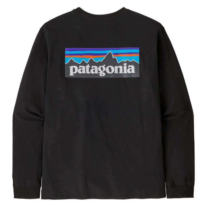 Pánske tričko Patagonia LONG-SLEEVED P-6 LOGO RESPONSIBILI-TEE  - čierna