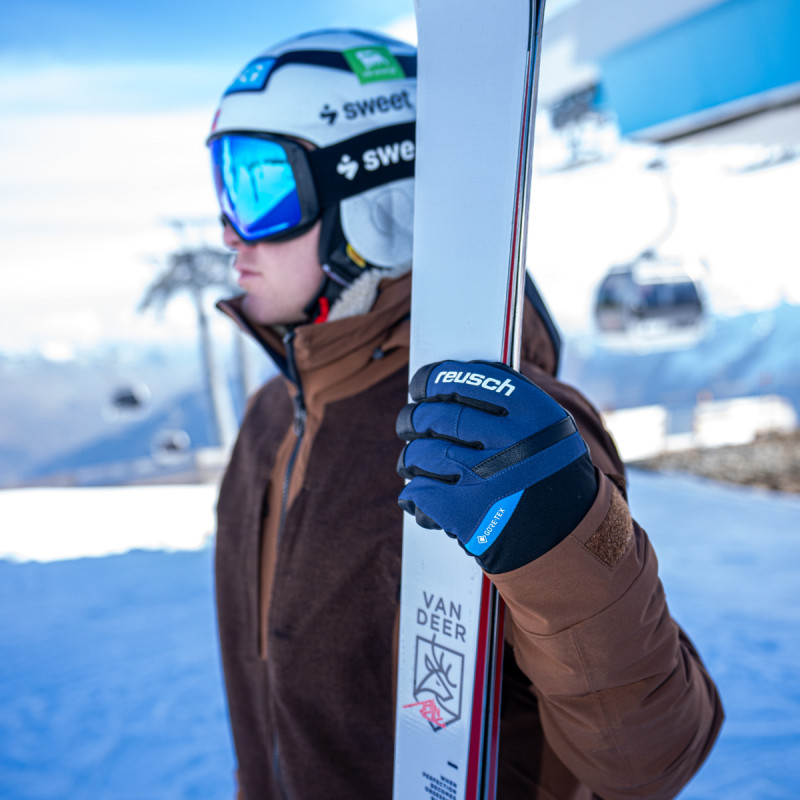 Pánske lyžiarské rukavice Reusch BOOSTER GORE-TEX  - modrá