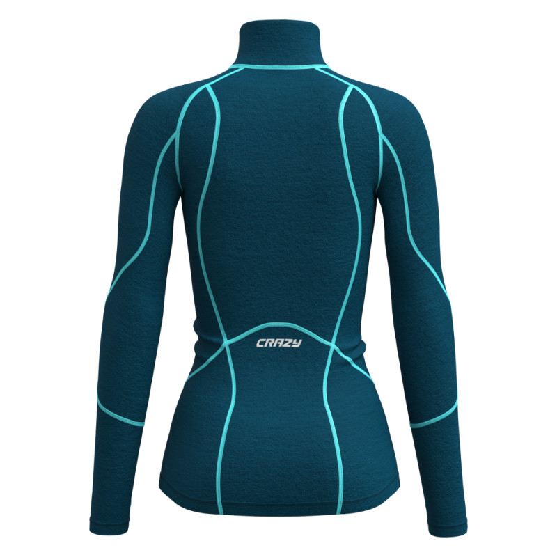 Dámské funkční tričko Crazy ALLURE ZIP  - petrolejová