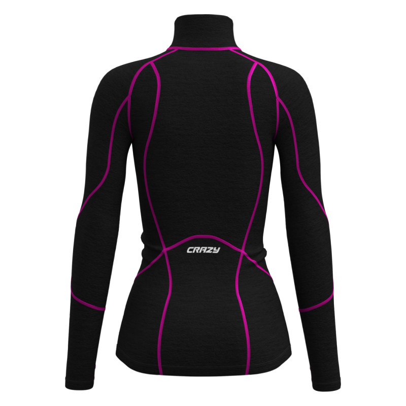 Dámské funkční tričko Crazy ALLURE ZIP  - černá