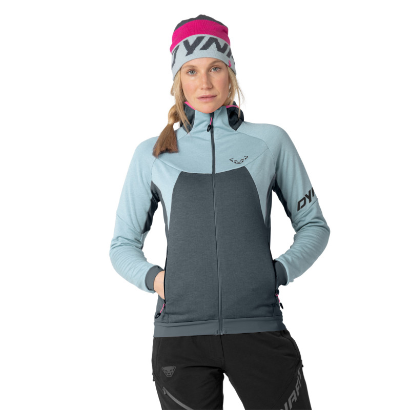 Dámská mikina Dynafit TOUR WOOL THERMAL HOODED JACKET  - tmavě šedá