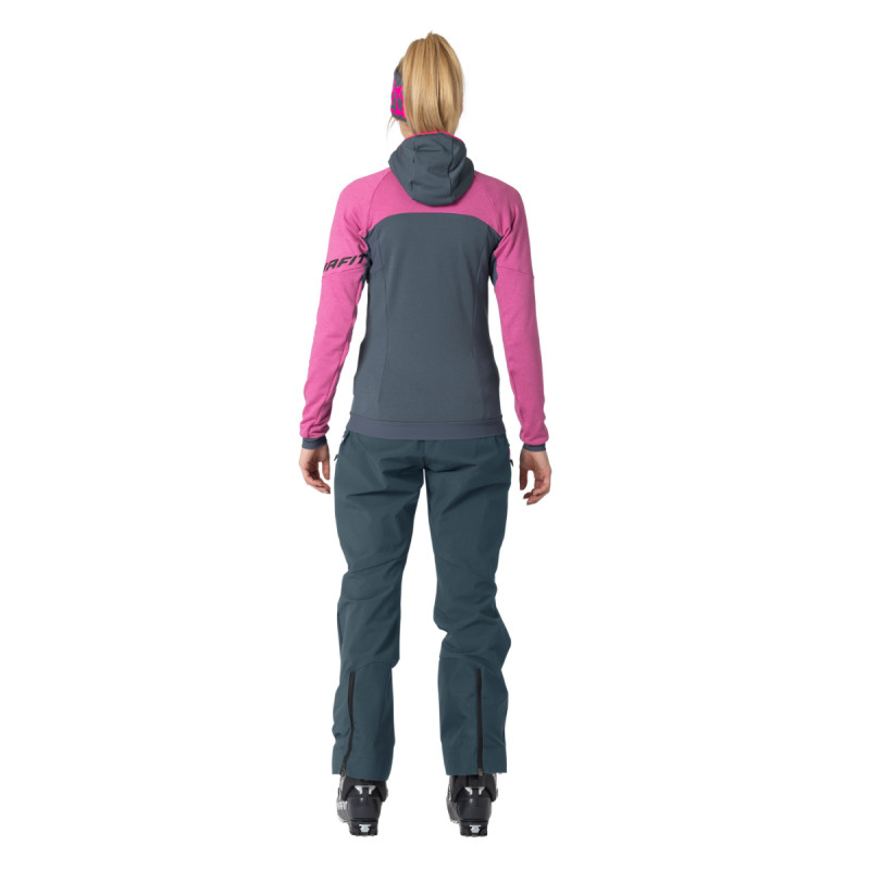 Dámská mikina Dynafit TOUR WOOL THERMAL HOODED JACKET  - tmavě šedá