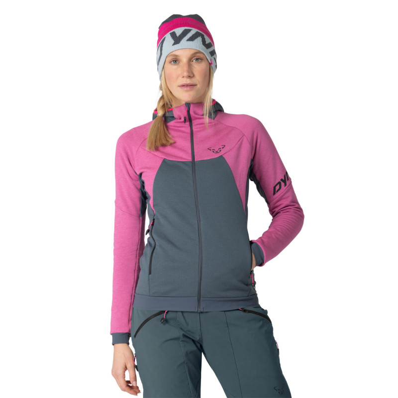 Dámská mikina Dynafit TOUR WOOL THERMAL HOODED JACKET  - tmavě šedá