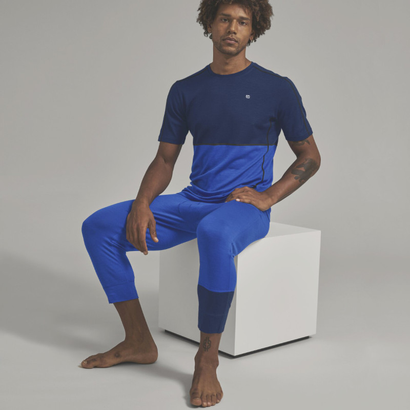 Pánske funkčné nohavice Ortovox 185 ROCK'N'WOOL SHORT PANTS  - modrá