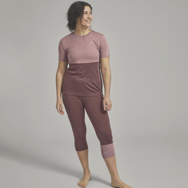 Dámske funkčné nohavice Ortovox 185 ROCK'N'WOOL SHORT PANTS  - vínová