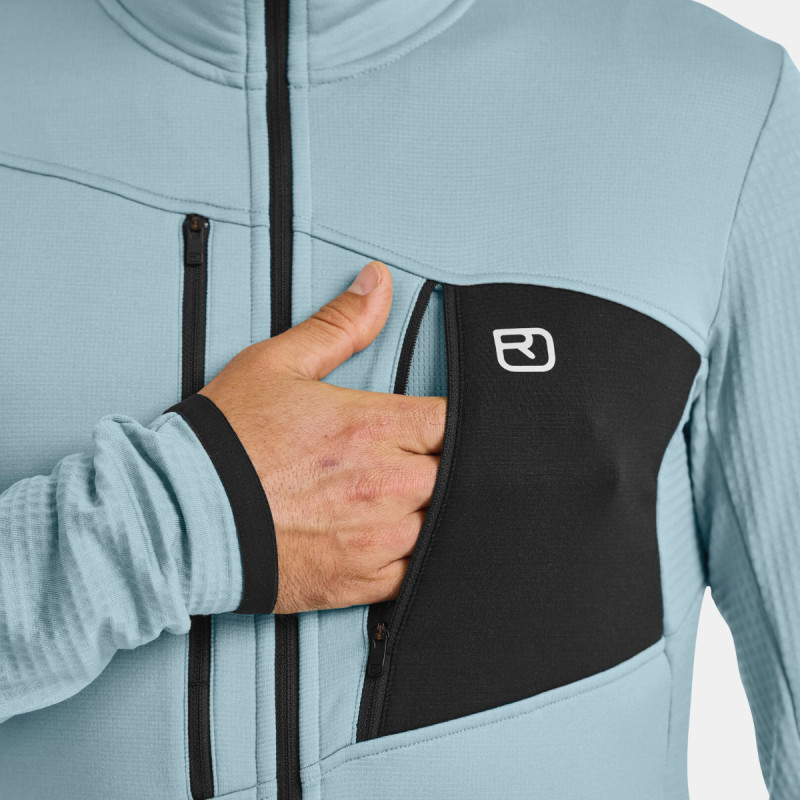 Pánska mikina Ortovox FLEECE GRID JACKET  - béžová