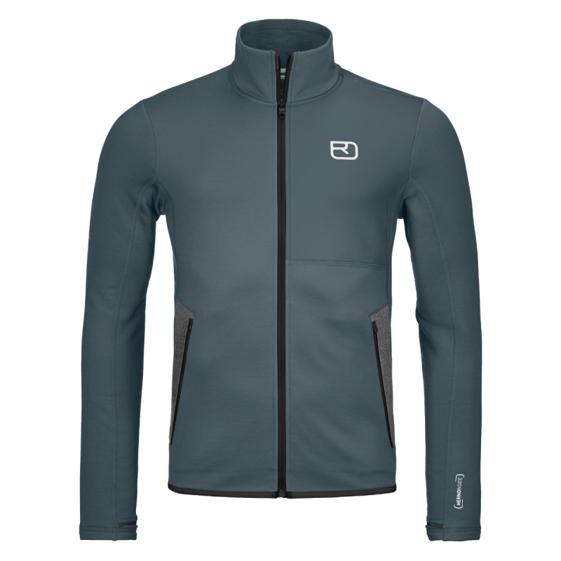 Pánska mikina Ortovox FLEECE JACKET  - tmavo šedá