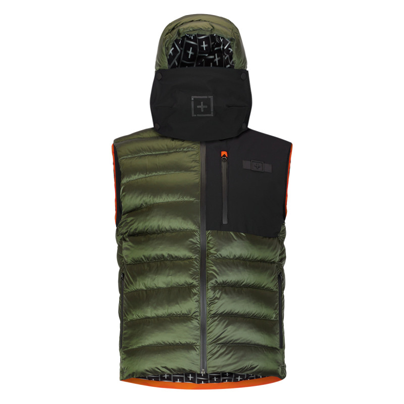 Pánska vesta OneMore 511 -  ECO-DOWN HOODY VEST  - tmavo zelená