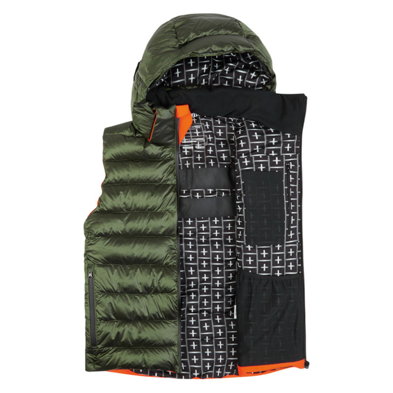 Pánska vesta OneMore 511 -  ECO-DOWN HOODY VEST  - tmavo zelená