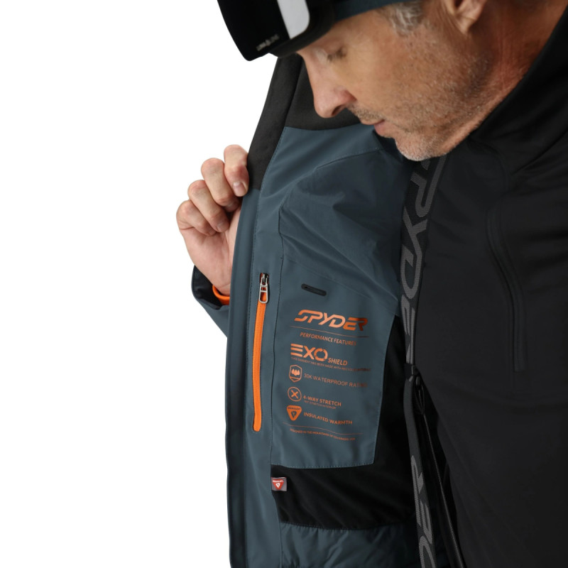 Pánska lyžiarská bunda Spyder ALYESKA  - šedá