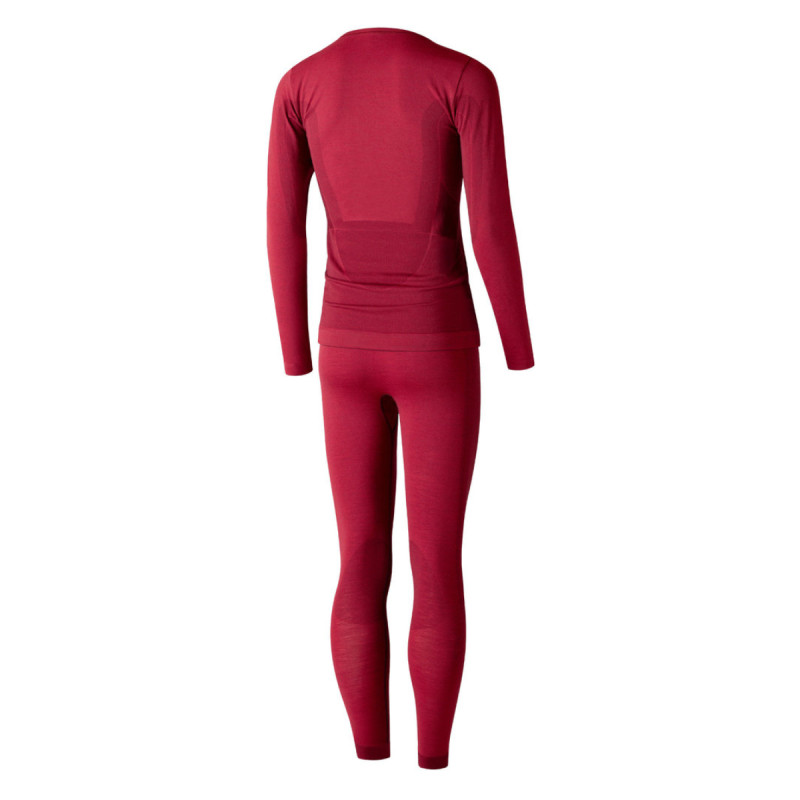 Dámsky funkčný komplet Lenz SET MERINO LONG  - červená
