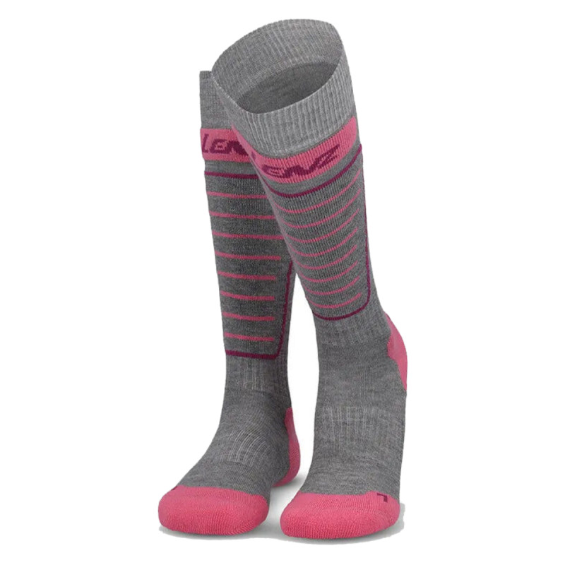 Dievčenské lyžiarské ponožky Lenz SKIING KIDS 2.0  - ružová