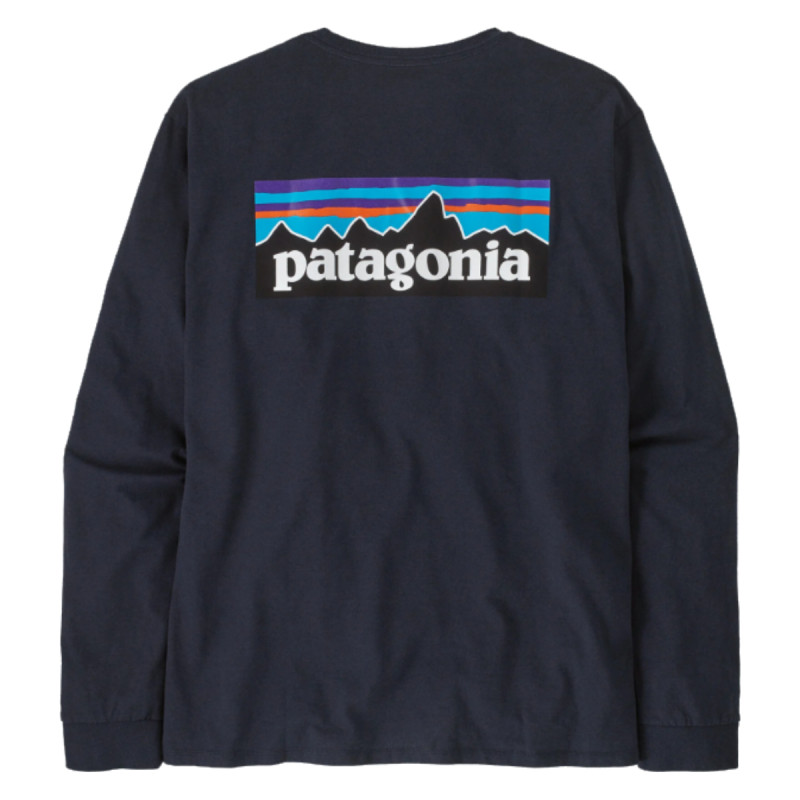 Pánske tričko Patagonia LONG-SLEEVED P-6 LOGO RESPONSIBILI-TEE  - tmavo modrá