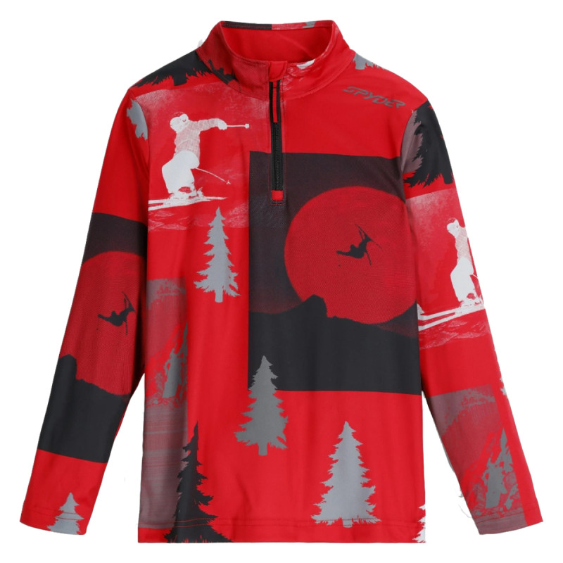 Chlapčenská mikina Spyder JACOBS 1/2 ZIP  - červená