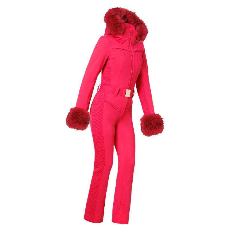 Dámská lyžařská kombinéza Goldbergh ANGELE FAUX BORDER  - tmavě růžová