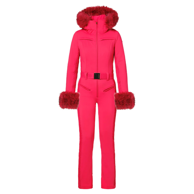 Dámská lyžařská kombinéza Goldbergh ANGELE FAUX BORDER  - tmavě růžová