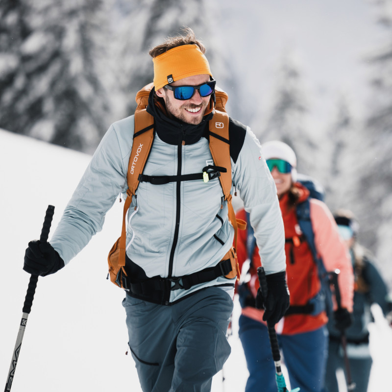 Pánská bunda Ortovox SWISSWOOL COL BECCHEI HYBRID JACKET  - světle modrá