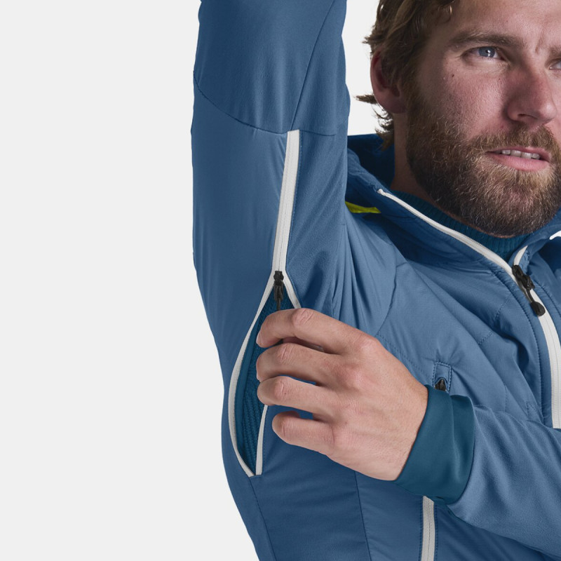 Pánská bunda Ortovox SWISSWOOL COL BECCHEI HYBRID JACKET  - světle modrá