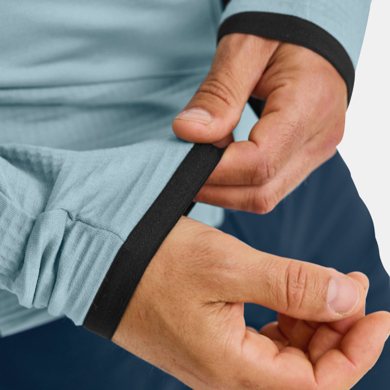 Pánská mikina Ortovox FLEECE GRID JACKET  - světle modrá