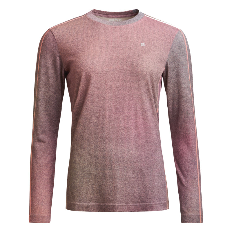 Dámské funkční tričko Ortovox 185 ROCK'N'WOOL PRINT LS  - světle růžová
