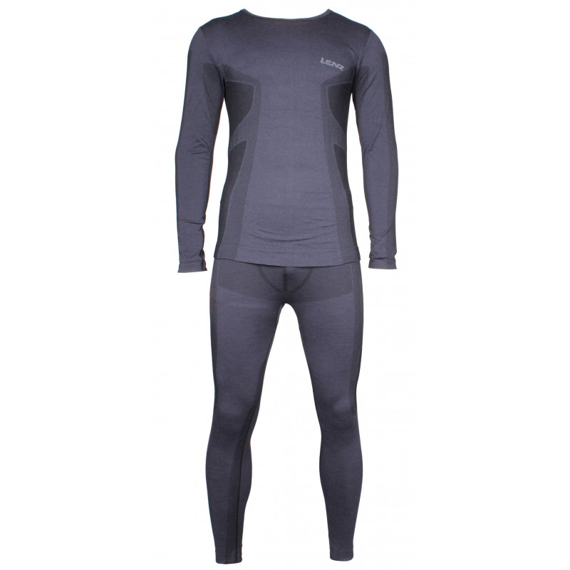 Pánský funkční komplet Lenz SET MERINO LONG  - černá