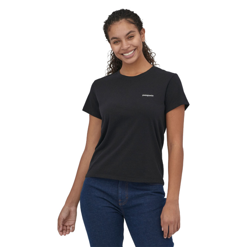 Dámske tričko Patagonia P-6 LOGO RESPONSIBILI-TEE  - čierna
