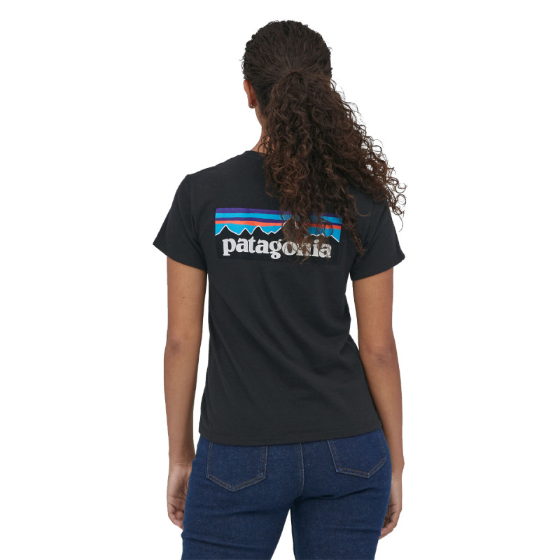 Dámske tričko Patagonia P-6 LOGO RESPONSIBILI-TEE  - čierna
