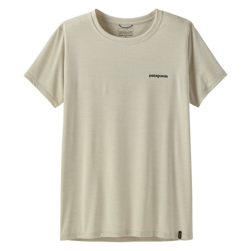 Dámske funkčné tričko Patagonia CAPILENE COOL DAILY SHIRT - BOARDSHORT LOGO  - béžová