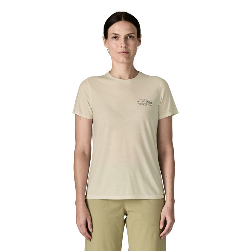 Dámske funkčné tričko Patagonia CAPILENE COOL TRAIL SHIRT - STRATAPEAKS  - béžová