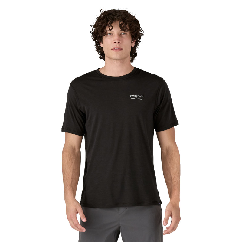 Pánske funkčné tričko Patagonia CAPILENE COOL MERINO BLEND GRAPHIC SHIRT  - čierna