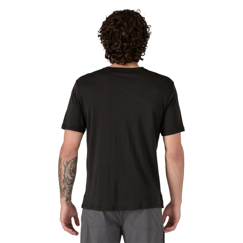 Pánske funkčné tričko Patagonia CAPILENE COOL MERINO BLEND GRAPHIC SHIRT  - čierna