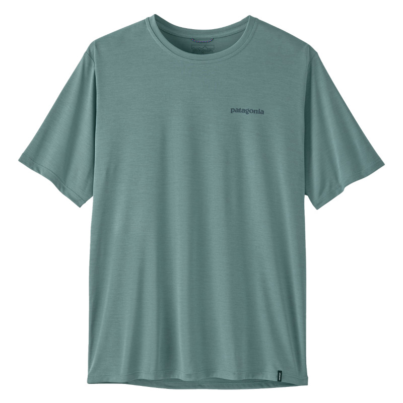 Pánské funkční tričko Patagonia CAPILENE COOP DAILY SHIRT - BOARDSHORT LOGO  - petrolejová