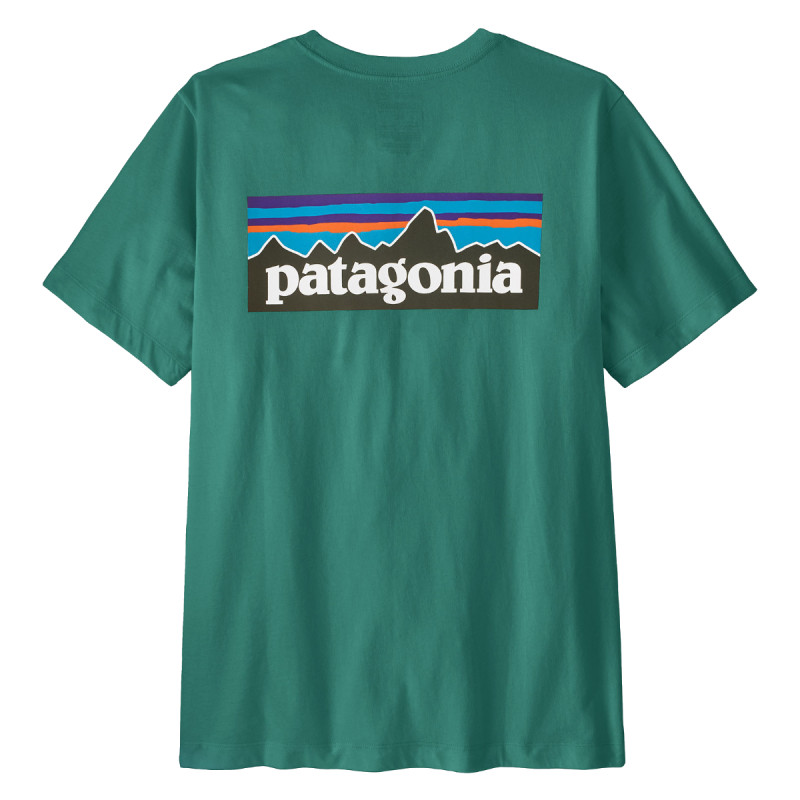 Pánske tričko Patagonia P-6 LOGO T-SHIRT  - tmavo zelená