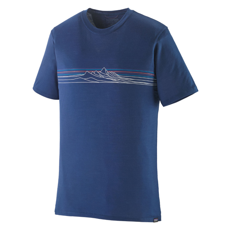 Pánske tričko Patagonia CAPILENE COOL MERINO BLEND GRAPHIC SHIRT  - tmavo modrá