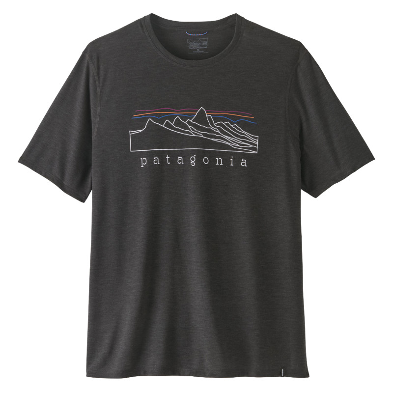 Pánské funkční tričko Patagonia CAPILENE COOL TRAIL SHIRT - STRATAPEAKS  - černá