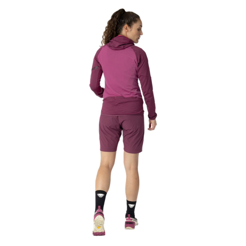 Dámská mikina Dynafit TRANSALPER LIGHT POLARTEC HOODED JACKET  - tmavě růžová