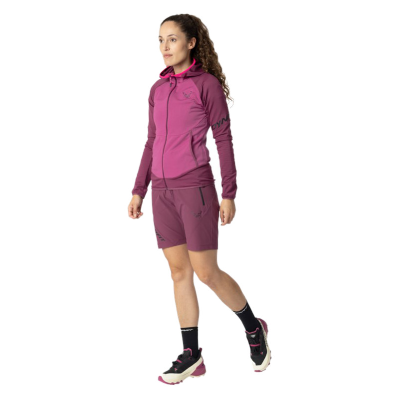 Dámská mikina Dynafit TRANSALPER LIGHT POLARTEC HOODED JACKET  - tmavě růžová