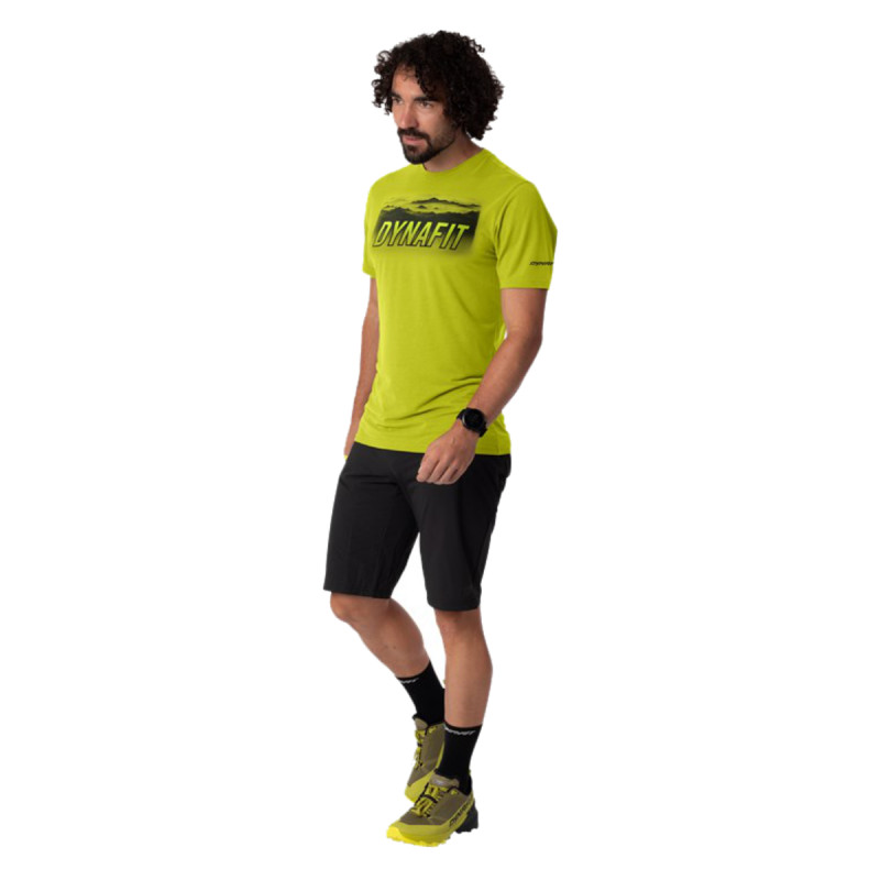 Pánské funkční tričko Dynafit TRANSALPER GRAPHIC SHIRT  - světle zelená