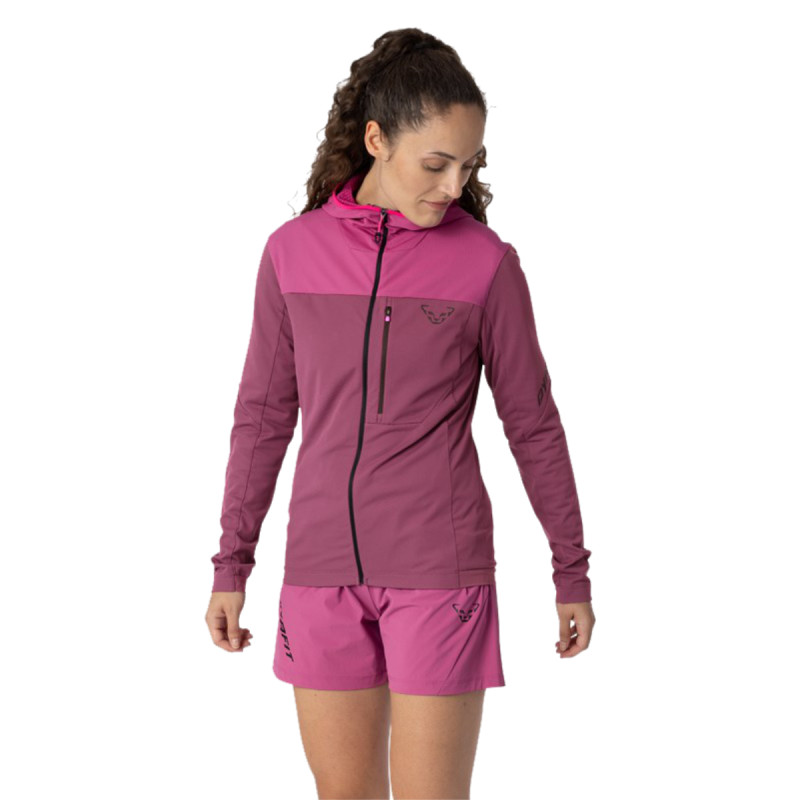 Dámská mikina Dynafit TRAVERSE THERMAL HOODED JACKET  - tmavě růžová