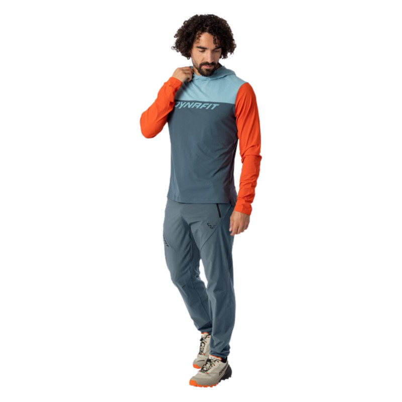 Pánské funkční tričko Dynafit TRAVERSE SUN HOODY  - tmavě šedá