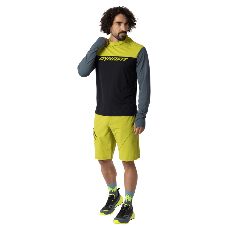 Pánské funkční tričko Dynafit TRAVERSE SUN HOODY  - černá