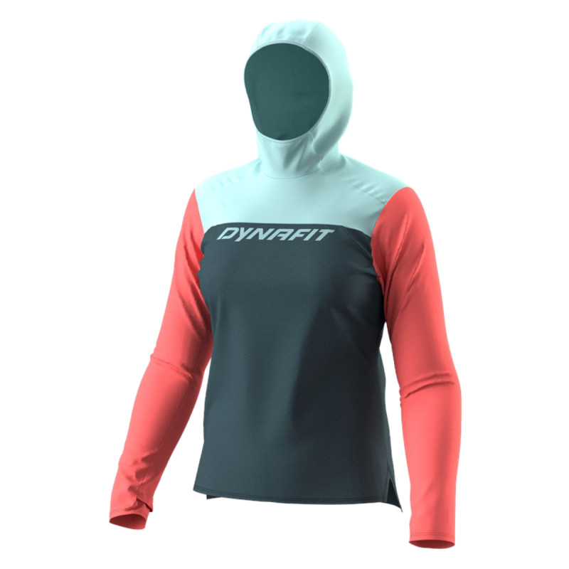 Dámské funkční tričko Dynafit TRAVERSE SUN HOODY  - tmavě šedá