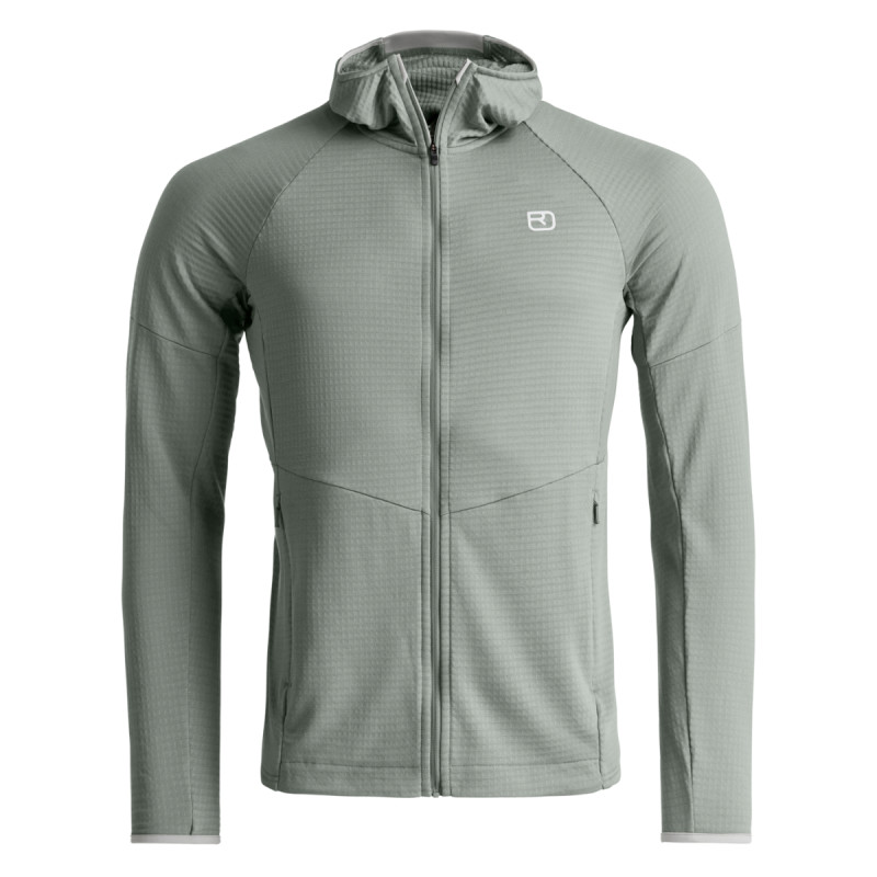 Pánská mikina Ortovox FLEECE LIGHT GRID HOODY  - světle šedá