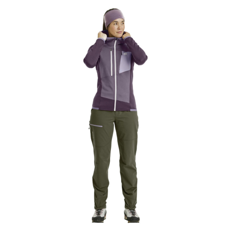 Dámská mikina Ortovox FLEECE GRID HOODY  - světle zelená