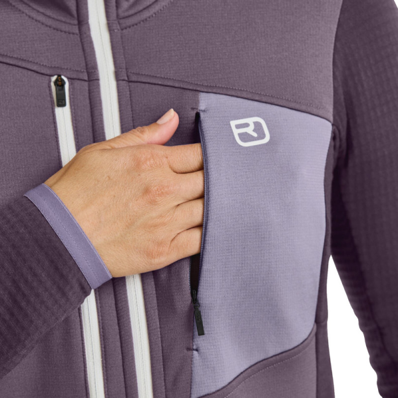 Dámská mikina Ortovox FLEECE GRID HOODY  - světle zelená