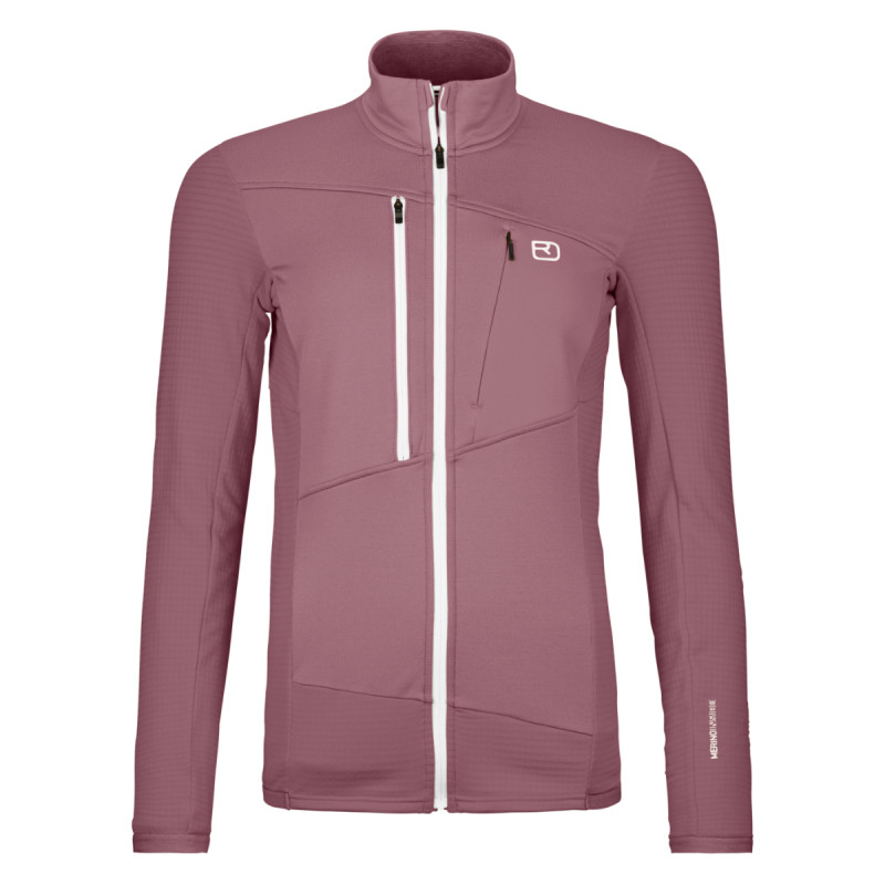 Dámska mikina Ortovox FLEECE GRID JACKET  - tmavo ružová