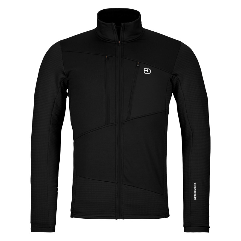 Pánská mikina Ortovox FLEECE GRID JACKET  - černá