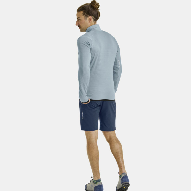 Pánska mikina Ortovox FLEECE GRID JACKET  - tmavo modrá